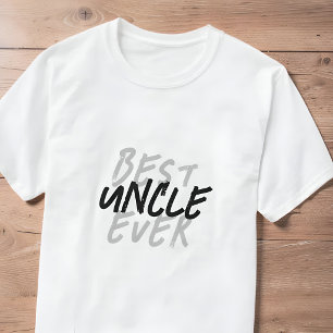 Camiseta Mejor Tío del Mundo Moderno Grunge en Blanco y Neg