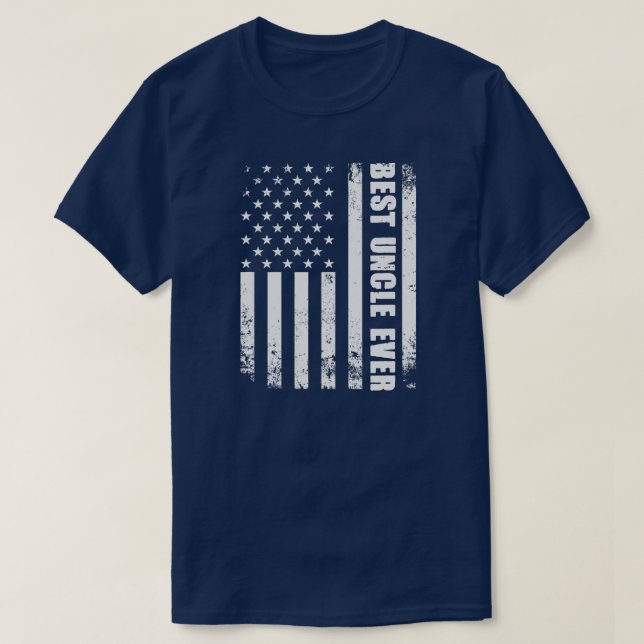 Camiseta Mejor tío Hver Hombres Bandera Estadounidense Tío  (Diseño del anverso)