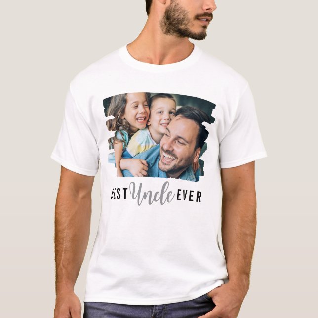 Camiseta Mejor tío Personalizado de texto sobrino foto de s (Anverso)