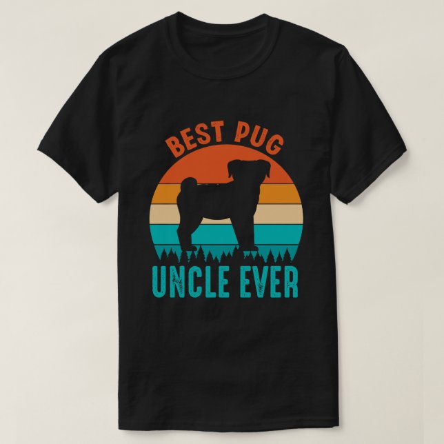 Camiseta Mejor TÍO Pug de la Vintage (Diseño del anverso)