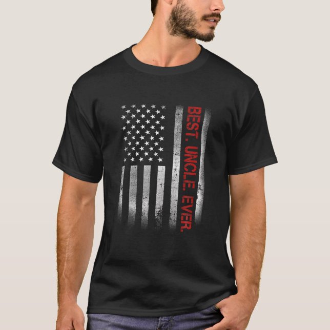 Camiseta Mejor Tío Que Nunca Vintage Bandera Estadounidense (Anverso)