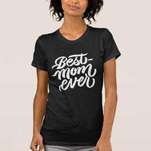 Camiseta Mejor tipografía manuscrita de escritura de mamá