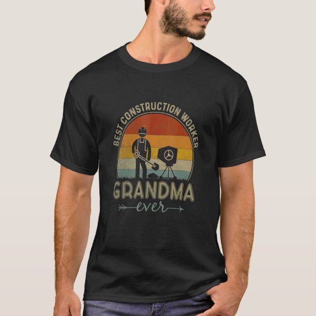 Camiseta Mejor Trabajador de Construcción Abuela Retro Guay (Anverso)