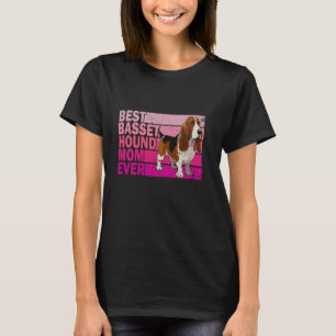 Camiseta Mejor Tricolor Basset Hound Dog Mom Ever Pink Mola