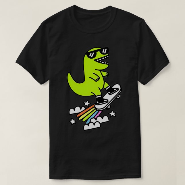 Camiseta MEJOR VENTA DE Dino SkateboardingTShirt (Diseño del anverso)