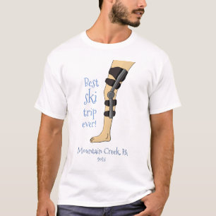 Camiseta Mejor viaje de esquí hasta la rodilla divertida