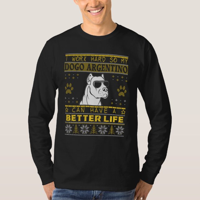 Camiseta Mejor Vida Con Dogo Argentino Gracioso Crimen (Anverso)