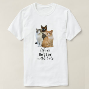 Camiseta Mejor vida con gatos/amantes del gato