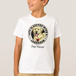 Camiseta Mejor Vida Personalizada De Labrador Blanco