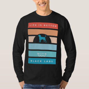 Camiseta Mejor vida retro de labrador negro