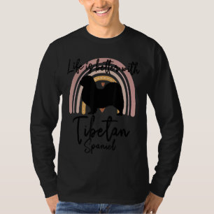 Camiseta Mejor vida Spaniel tibetano Arcoíris Perro Mujeres