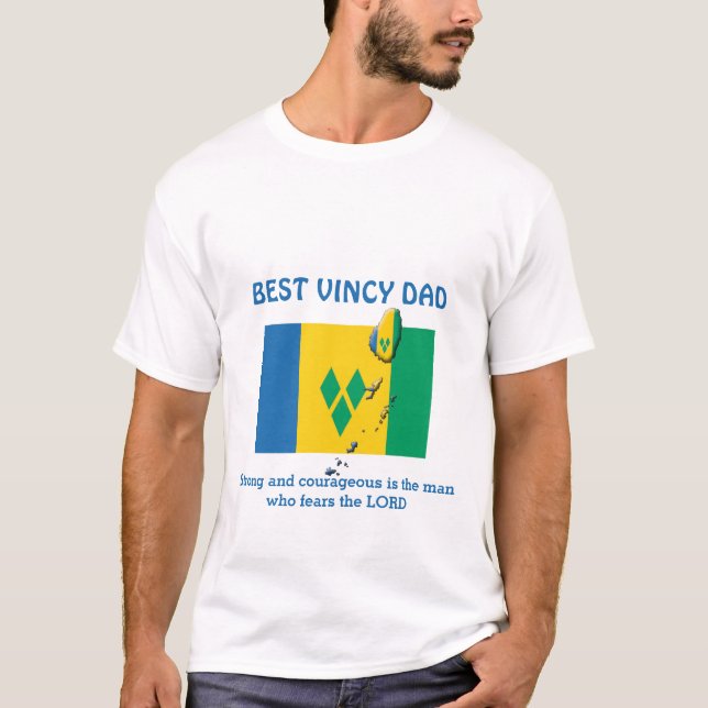 Camiseta MEJOR VINCY DAD Fuerte valiente Personalizado (Anverso)
