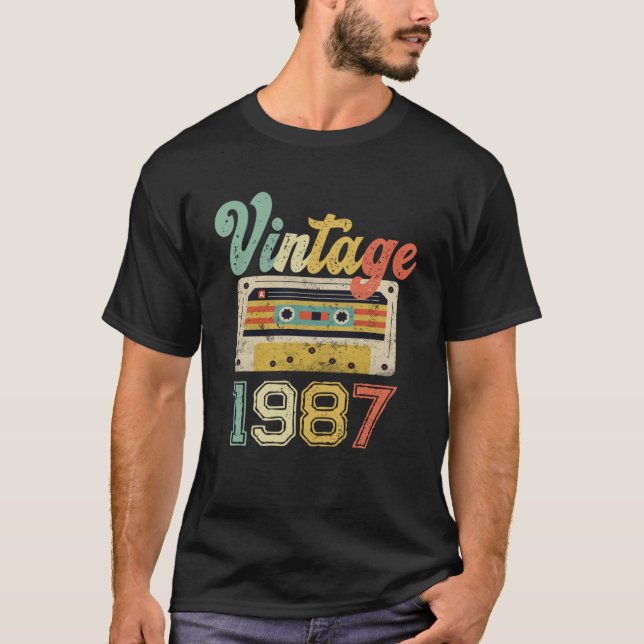 Camiseta Mejor Viñeta De Cassette De 1987 34º Cumpleaños 3 (Anverso)