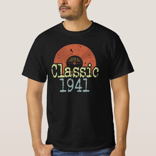Camiseta Mejor Vinil Clásico De 1941, Nacido En 1941 (Anverso)