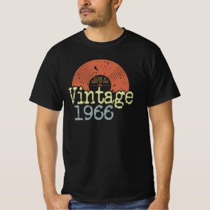 Camiseta Mejor Vinilo Vintage De 1966, Nacido En 1966