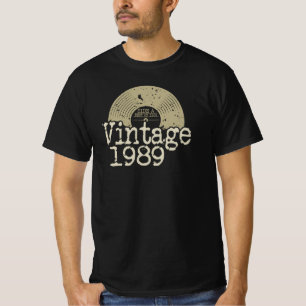 Camiseta Mejor Vinilo Vintage De 1989, Nacido En 1989