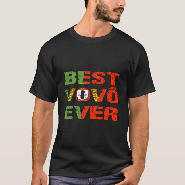 Camiseta Mejor Vovo Hasta El Abuelo Portugués Bandera De Po (Anverso)