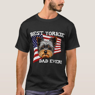 Camiseta Mejor Yorkie Dad Nunca Bandera Americana Yorkshire