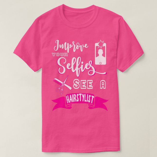 Camiseta Mejora tu SelfieVer un peluquero (Diseño del anverso)