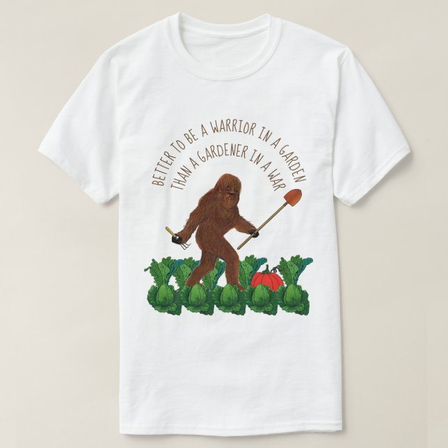 Camiseta Mejore para ser un guerrero en un jardín (Diseño del anverso)