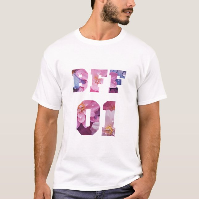 Camiseta Mejores amigas florales para 3 - BFF 01 (Anverso)