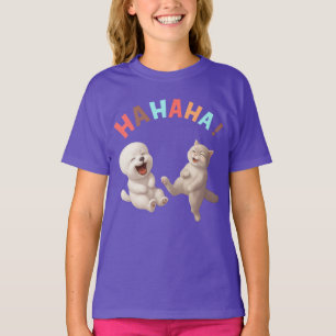 Camiseta Mejores Amigas Riéndose: ¡JAJAJA! Arte de Bichon y