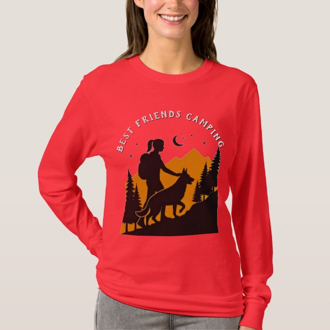 Camiseta Mejores amigos acampando (Anverso)