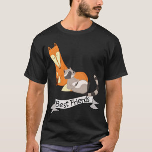 Camiseta Mejores Amigos - Animales lindos de Fox y Raccoon