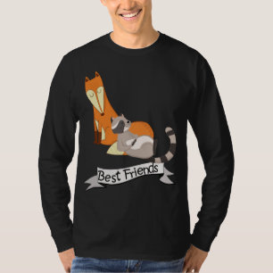 Camiseta Mejores Amigos - Animales lindos de Fox y Raccoon