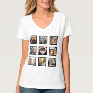 Camiseta MEJORES AMIGOS Colage de Fotos Corazón de Rosa Dor