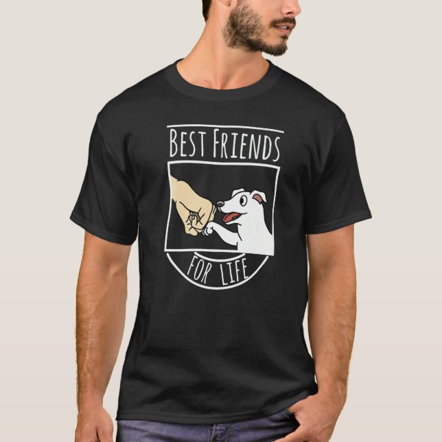 Camiseta Mejores Amigos De La Vida Perro Blanco (Anverso)
