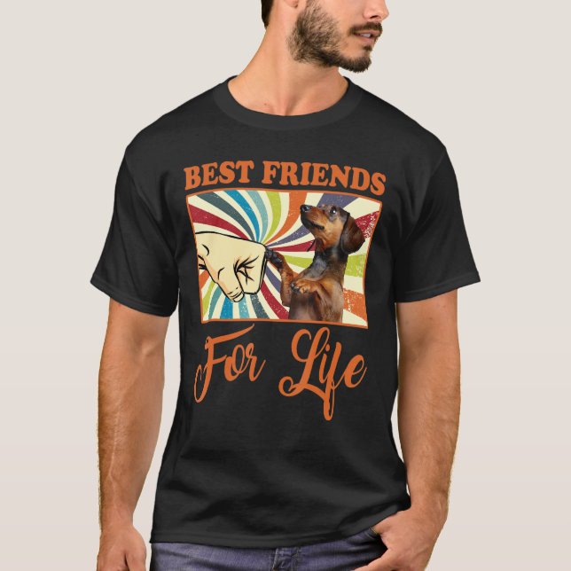 Camiseta Mejores Amigos De La Vida - Perro Dachshund (Anverso)