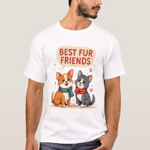 Camiseta Mejores amigos de pelaje vintage dibujos animados
