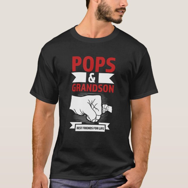 Camiseta mejores amigos de pops y nietos para la vida abuel (Anverso)