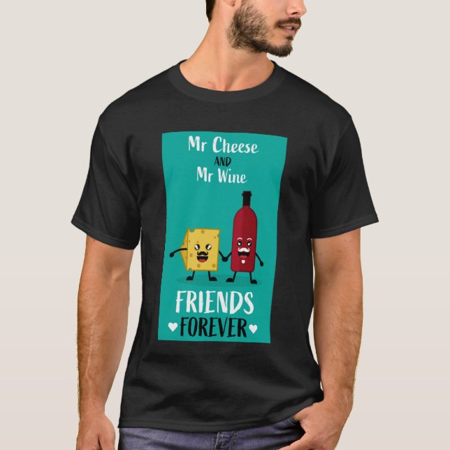 Camiseta Mejores Amigos Del Queso Y El Vino (Anverso)