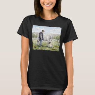 Camiseta Mejores amigos: niño con pony y perro en una huert