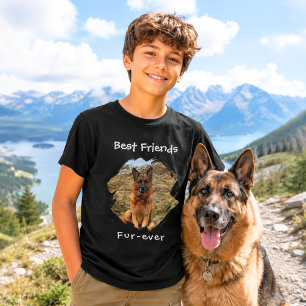 Camiseta Mejores Amigos para Siempre Foto de Perro Niño Neg