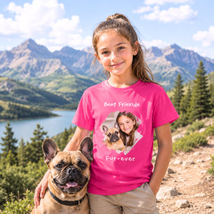 Camiseta Mejores Amigos para Siempre Perro Foto Rosa Niña