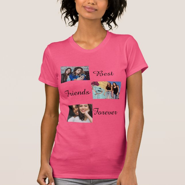 Camiseta Mejores Amigos Personalizados para el Collage de f (Anverso)