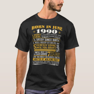 Camiseta Mejores Hechos Nacidos En Junio De 1990 31A Cumple