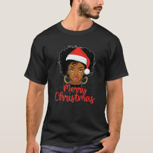 Camiseta Mel, Navidades de ropa de Papá Noel afroamericano