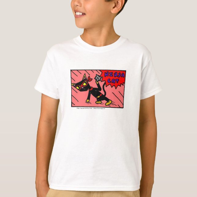Camiseta Mel NINJA CAT Kids Ringer T-Shirt (Anverso)