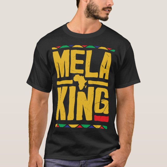 Camiseta Melaking Melanin King Fuerte Hombres Negros Pri Af (Anverso)