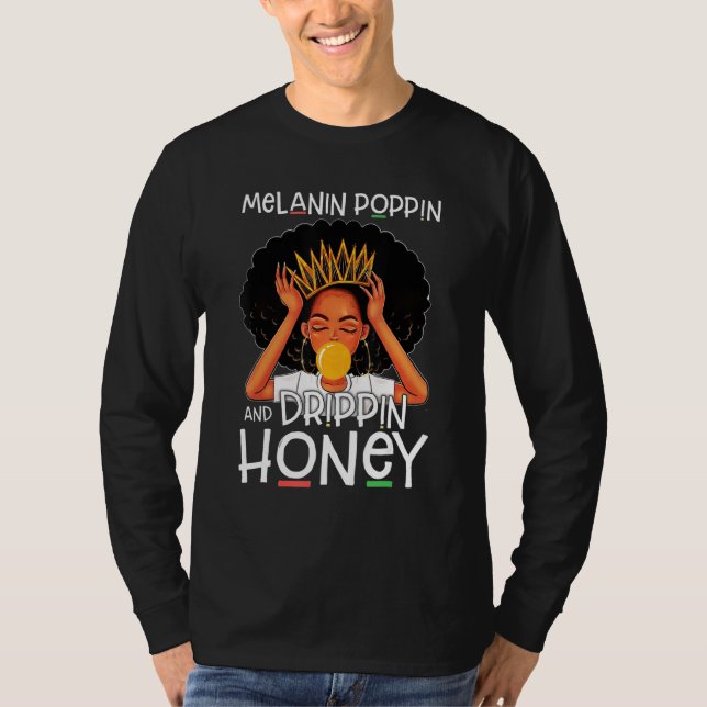 Camiseta Melan, Chica afroamericana orgullosa de la histori (Anverso)