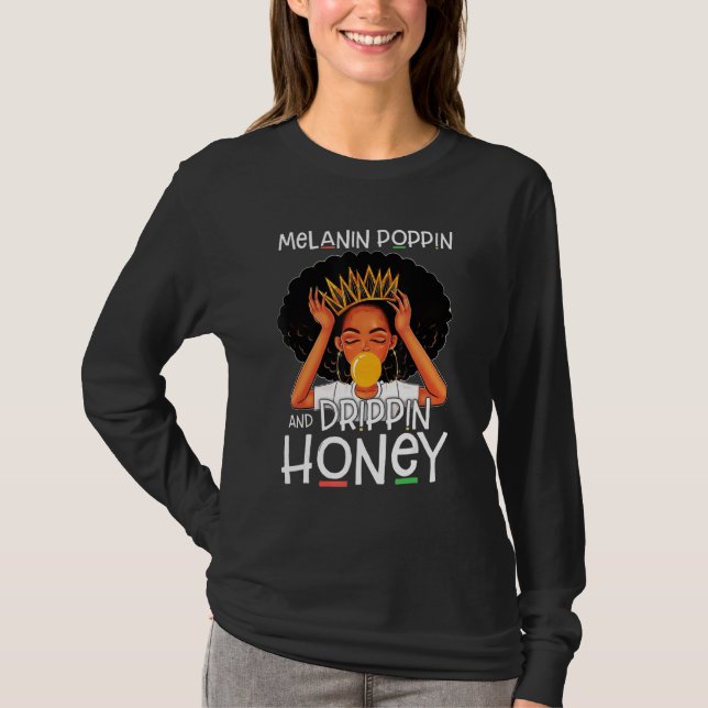 Camiseta Melan, Chica afroamericana orgullosa de la histori (Anverso)