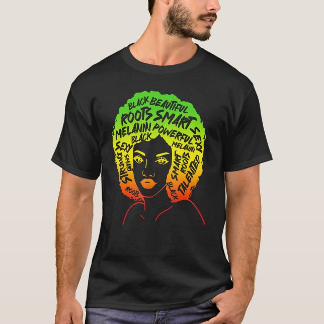 Camiseta Melanated Black Woman African American (Anverso)