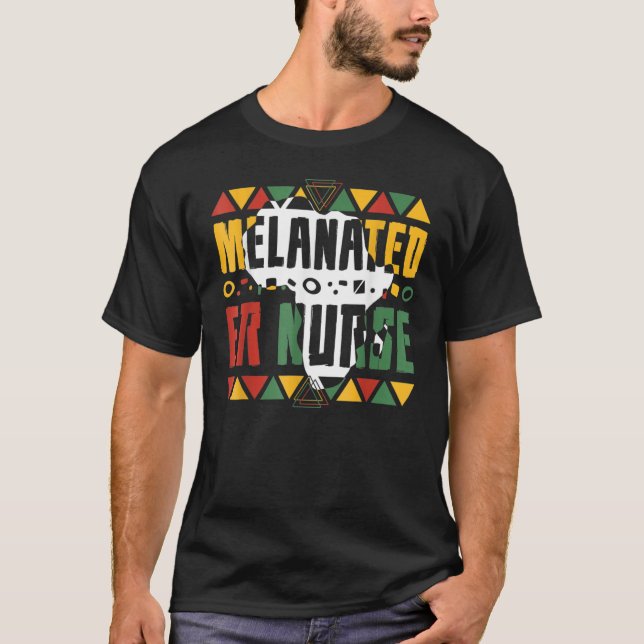 Camiseta Melanated ER Nurse Black History Month Emergency N (Anverso)