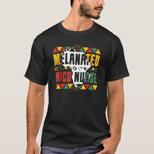 Camiseta Melanated MICU Nurse Black History Month Afro Amer (Anverso)