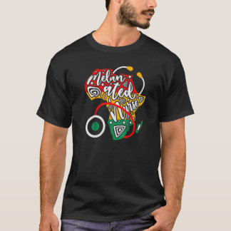 Camiseta Melanated Nurse African Flag Stethoscope Black His