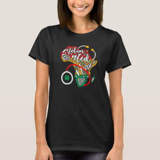 Camiseta Melanated Nurse African Flag Stethoscope Black His